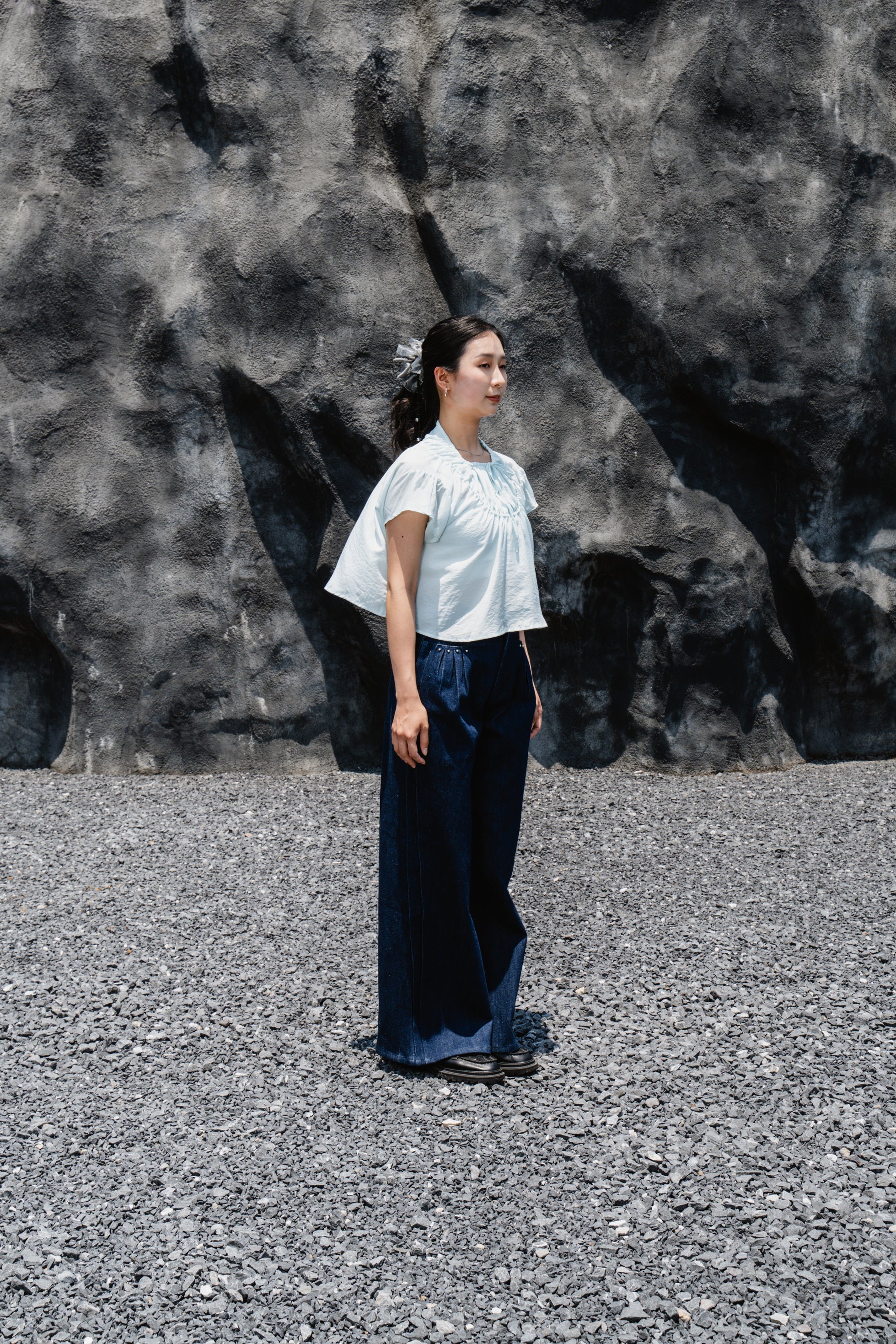 Baby Blue Drawstring Top