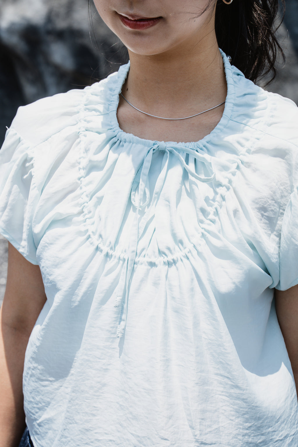 Baby Blue Drawstring Top