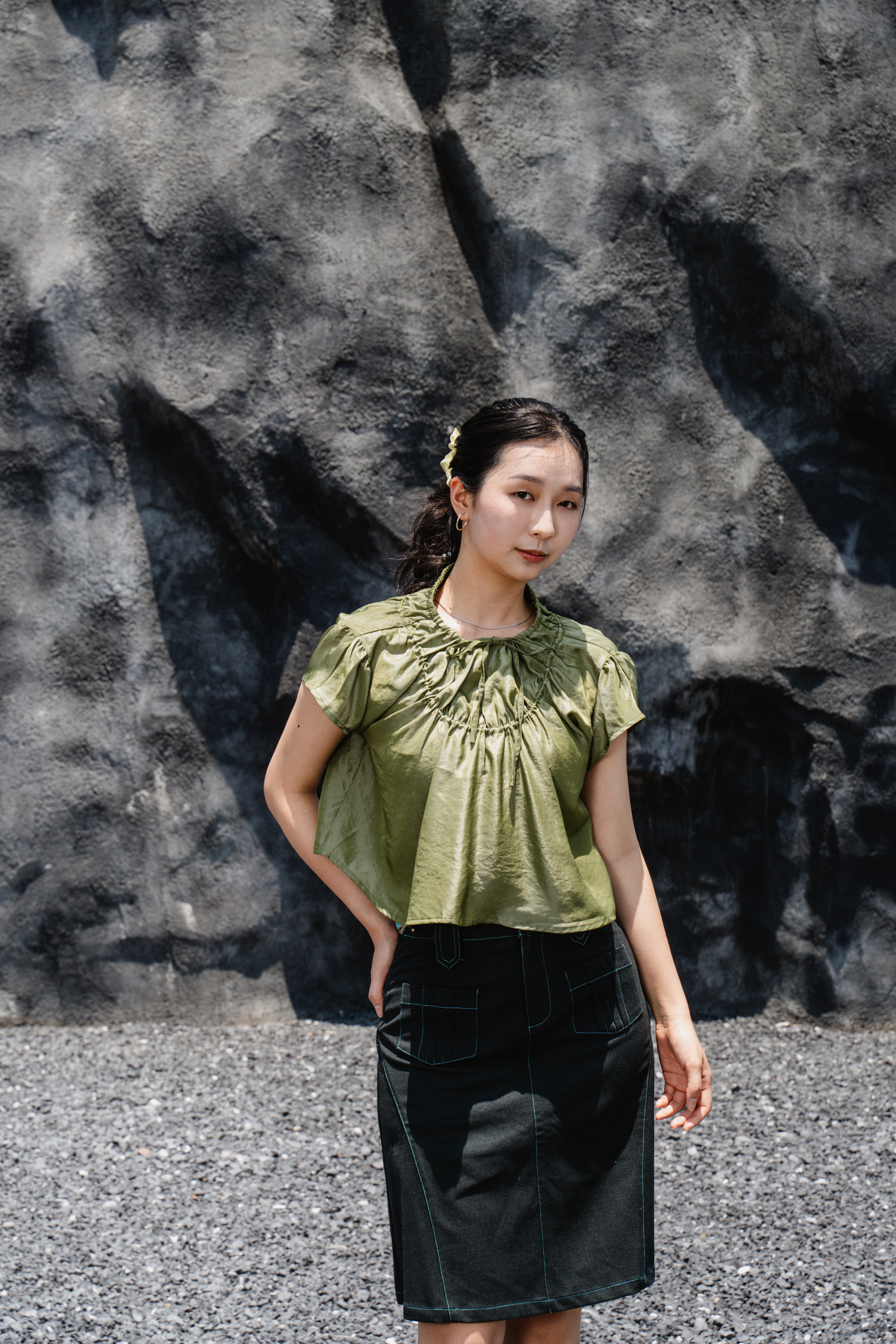 Green Drawstring Top