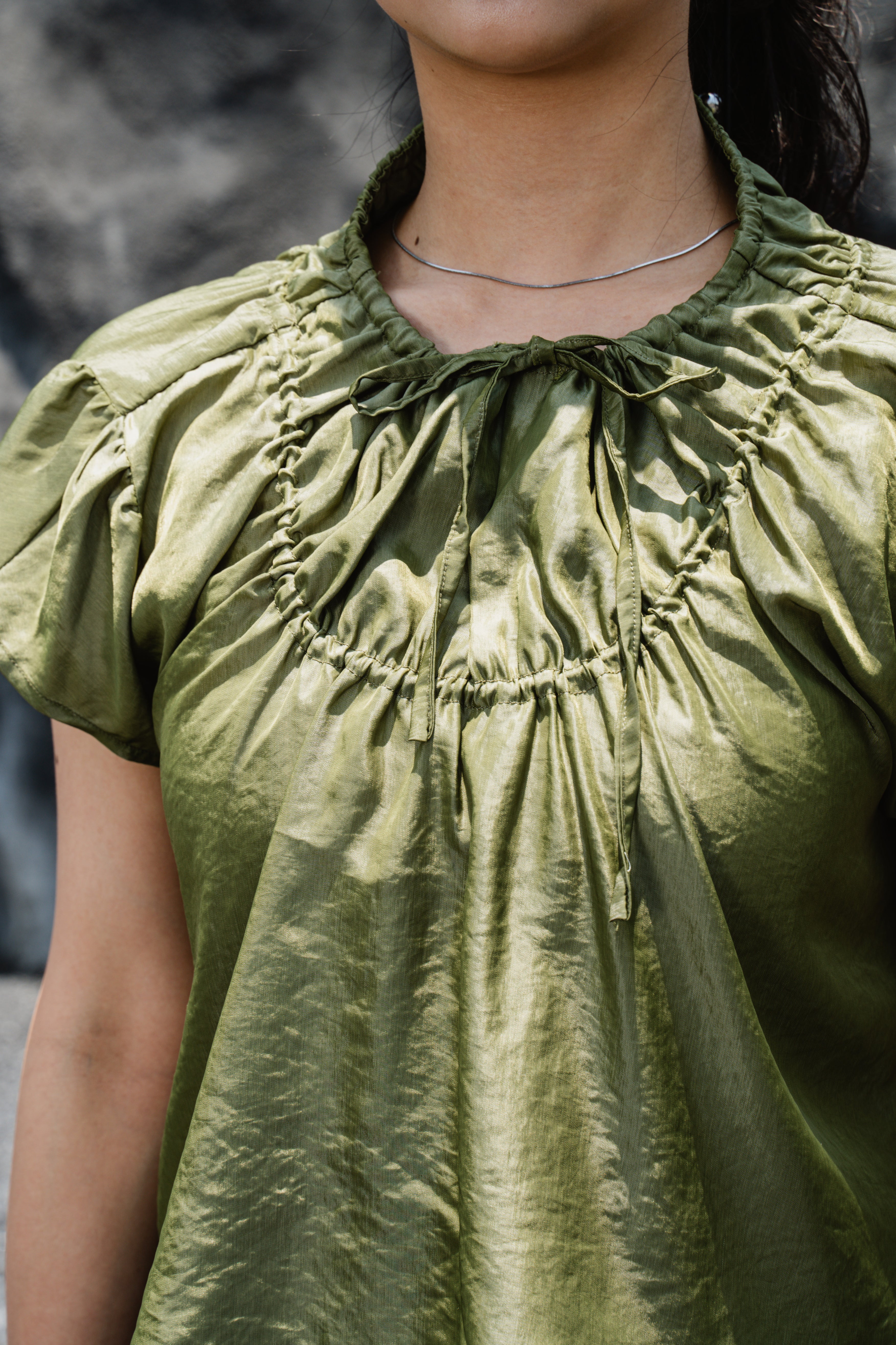 Green Drawstring Top