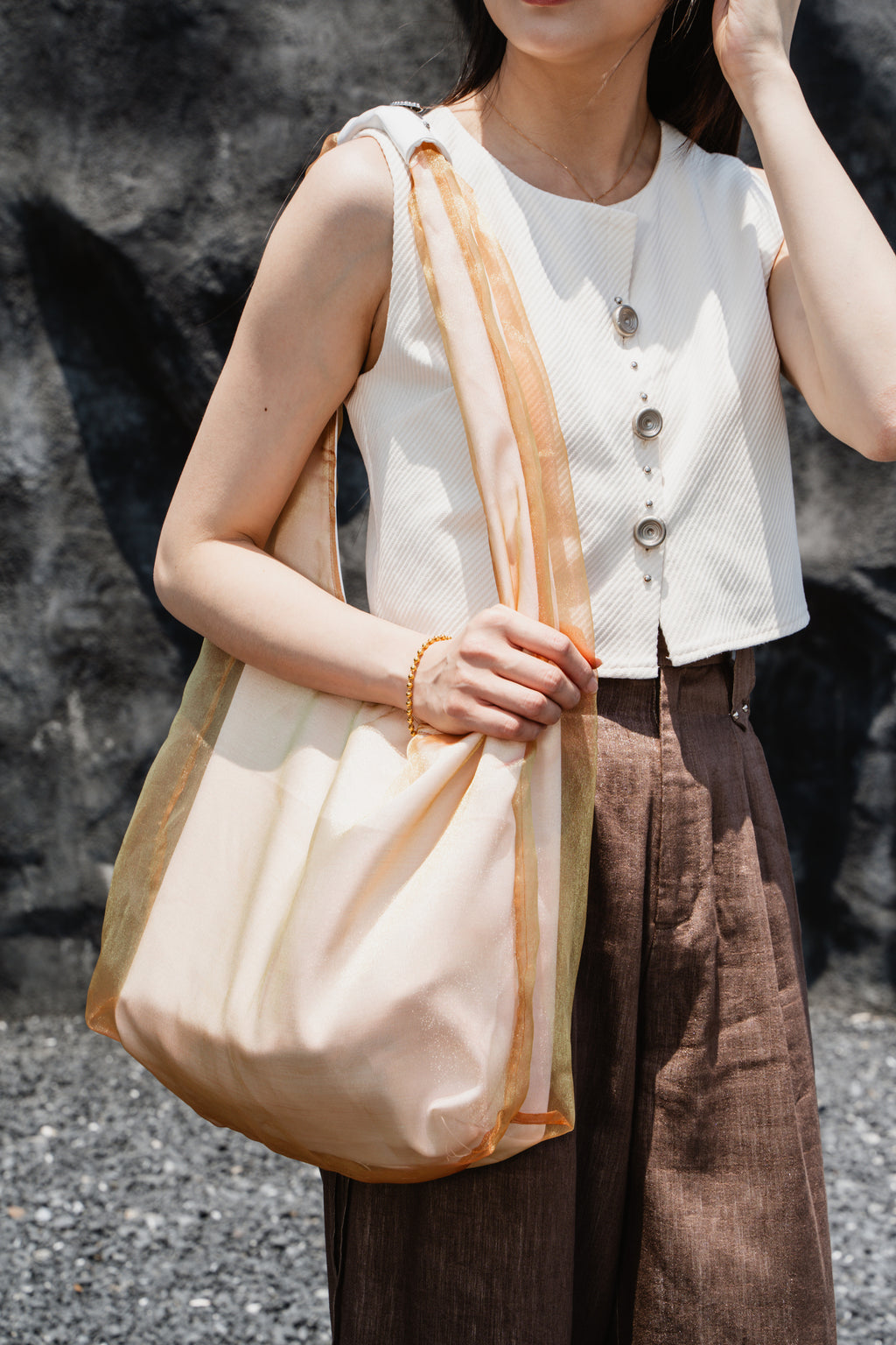 Orange Green Bindel Mesh Bag