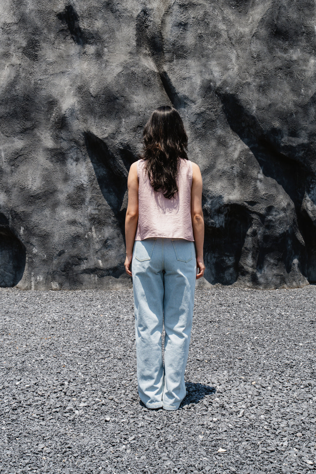 Pink Twist-Front Sleeveless Top