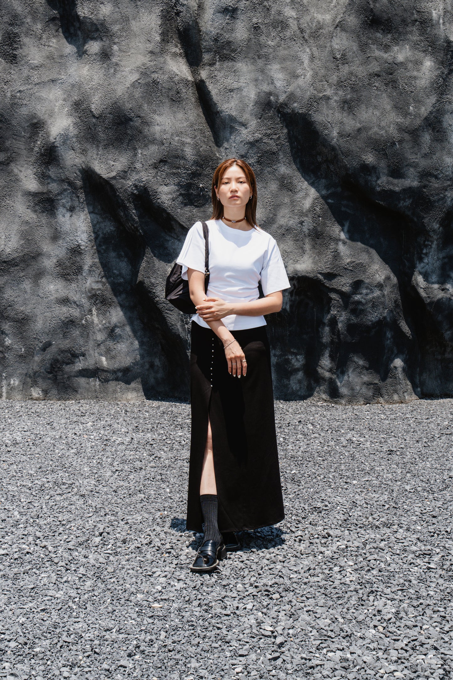 Black Side-Slit Skirt