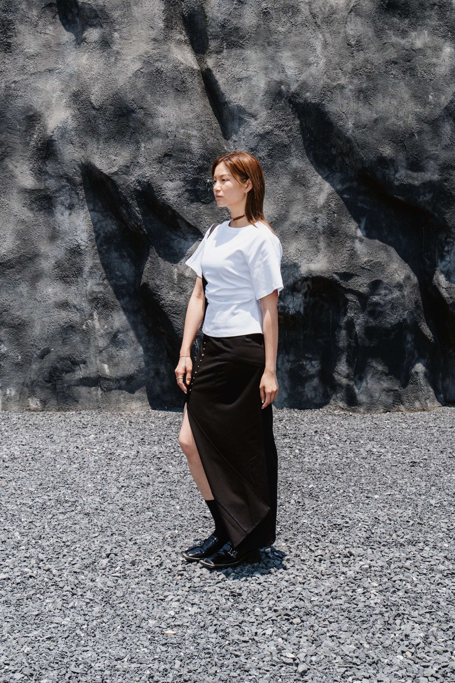 Black Side-Slit Skirt