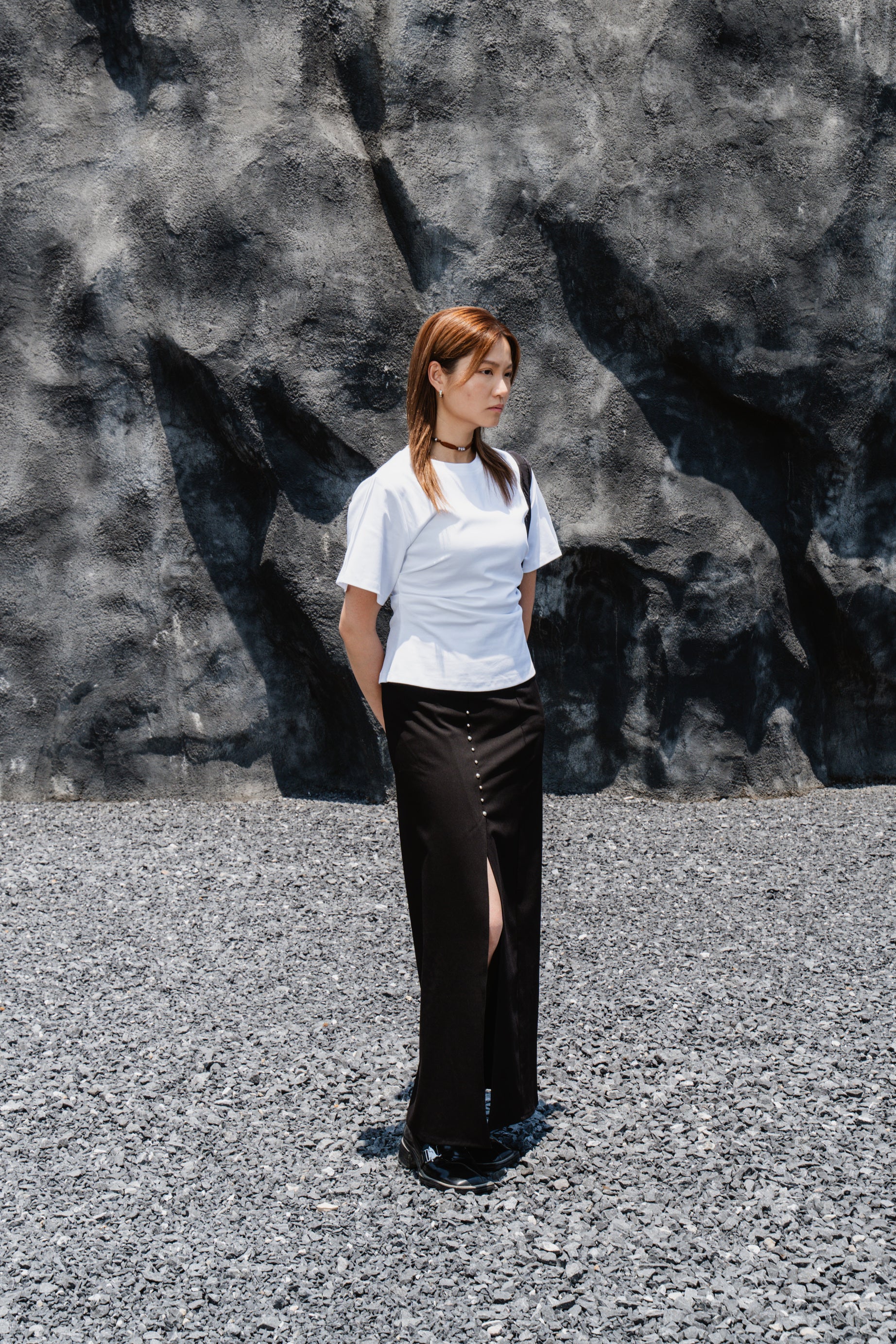 Black Side-Slit Skirt