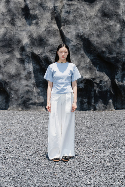 Blue Wrinkle cotton T-shirt