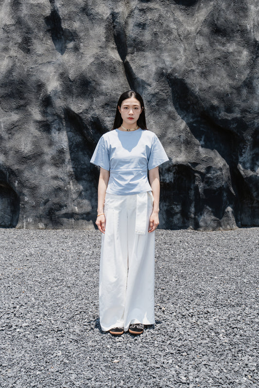 Blue Wrinkle cotton T-shirt