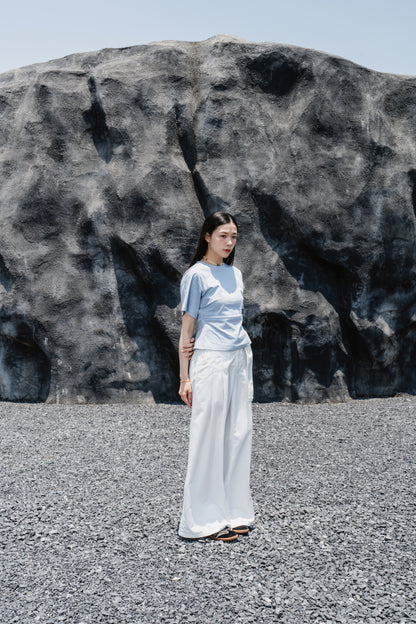 Blue Wrinkle cotton T-shirt