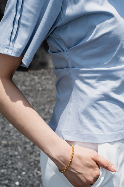 Blue Wrinkle cotton T-shirt