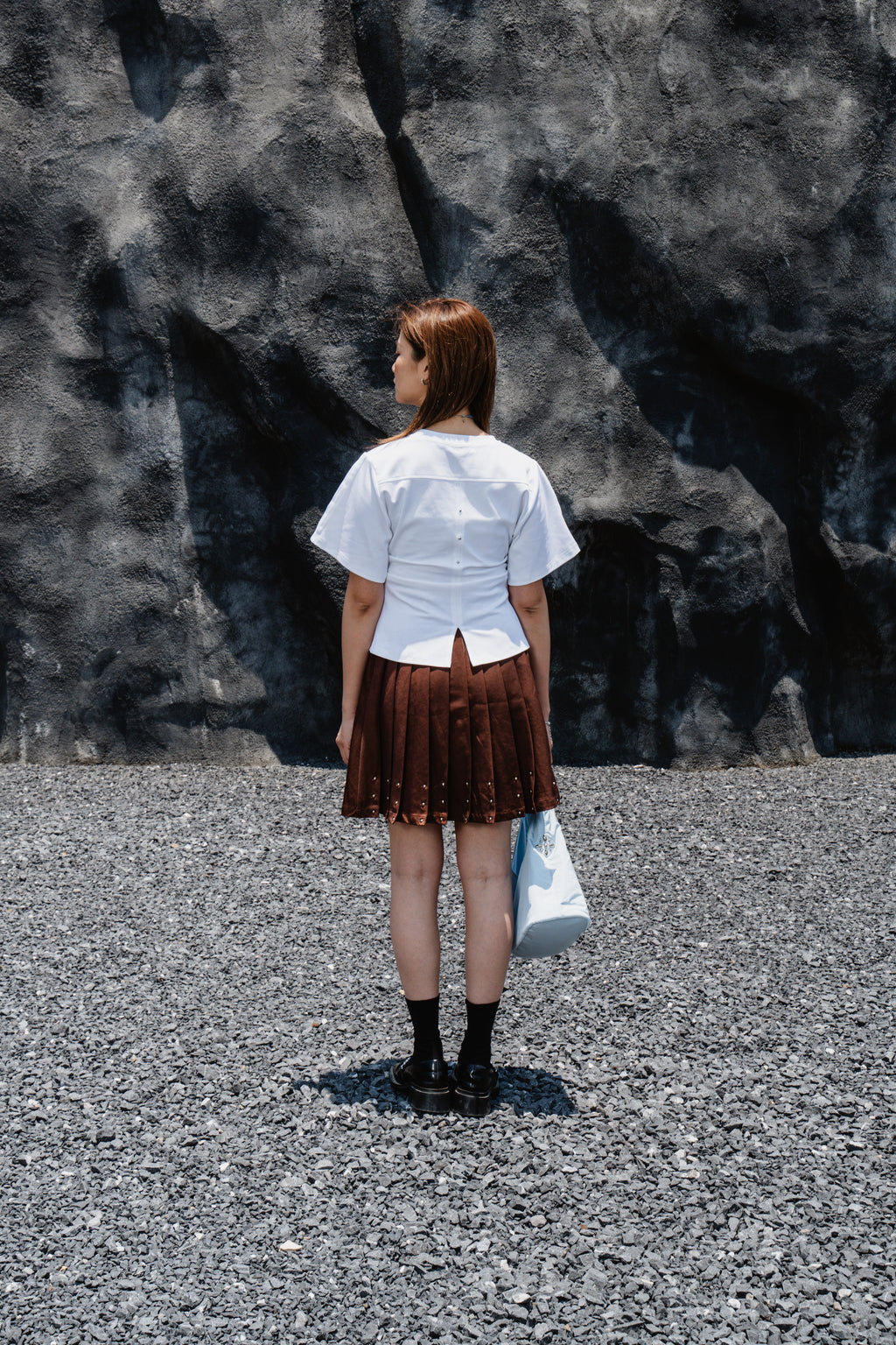 White Wrinkle cotton T-shirt