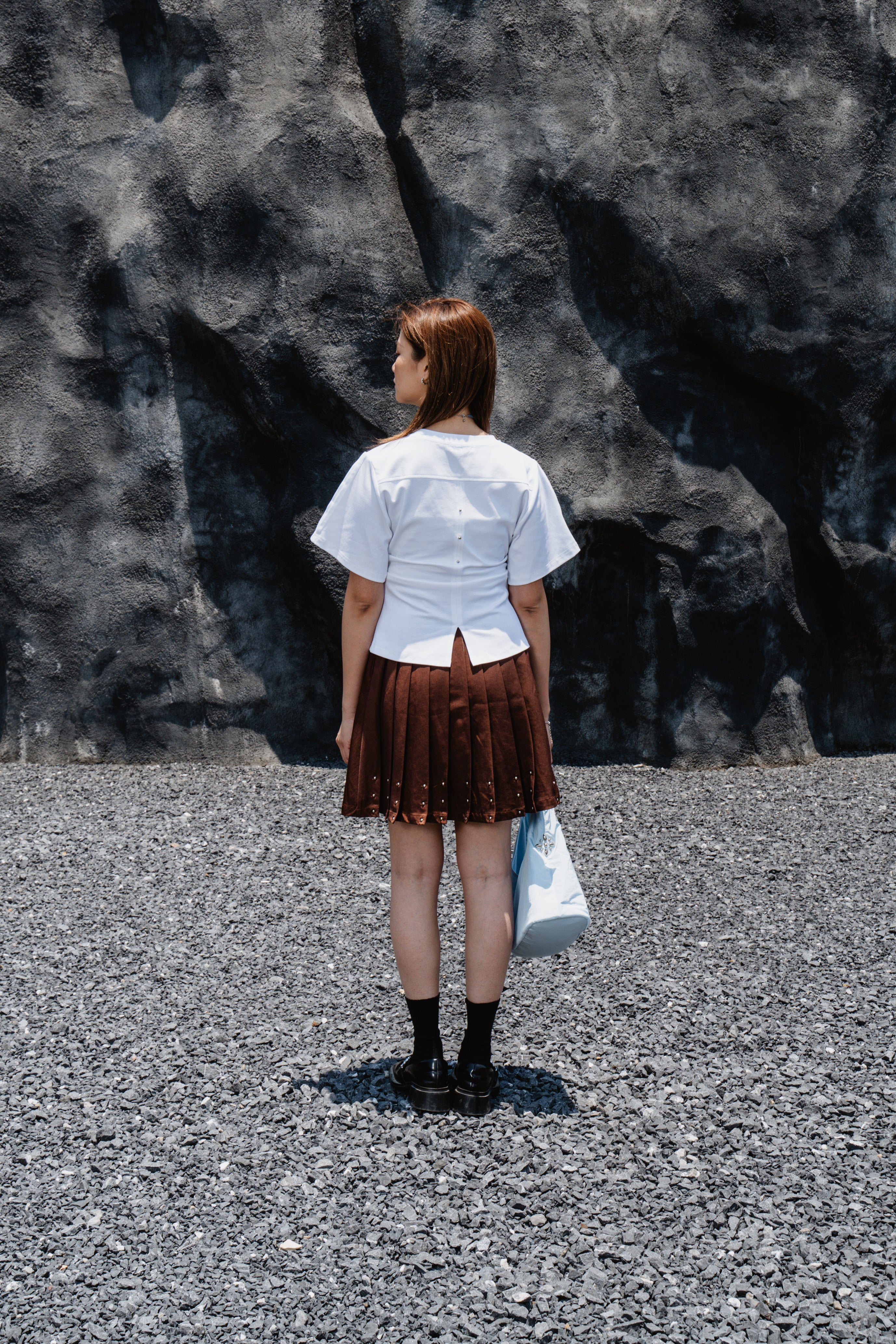 White Wrinkle cotton T-shirt