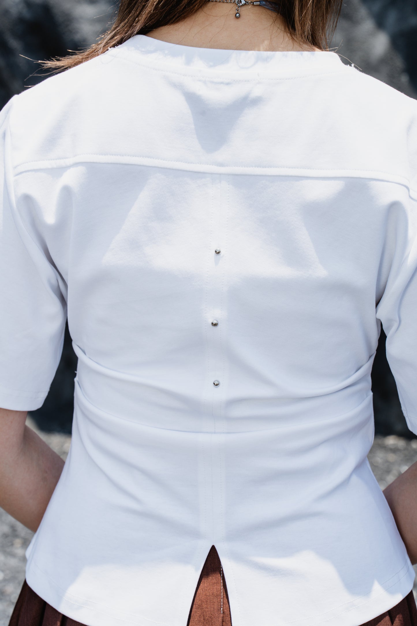White Wrinkle cotton T-shirt