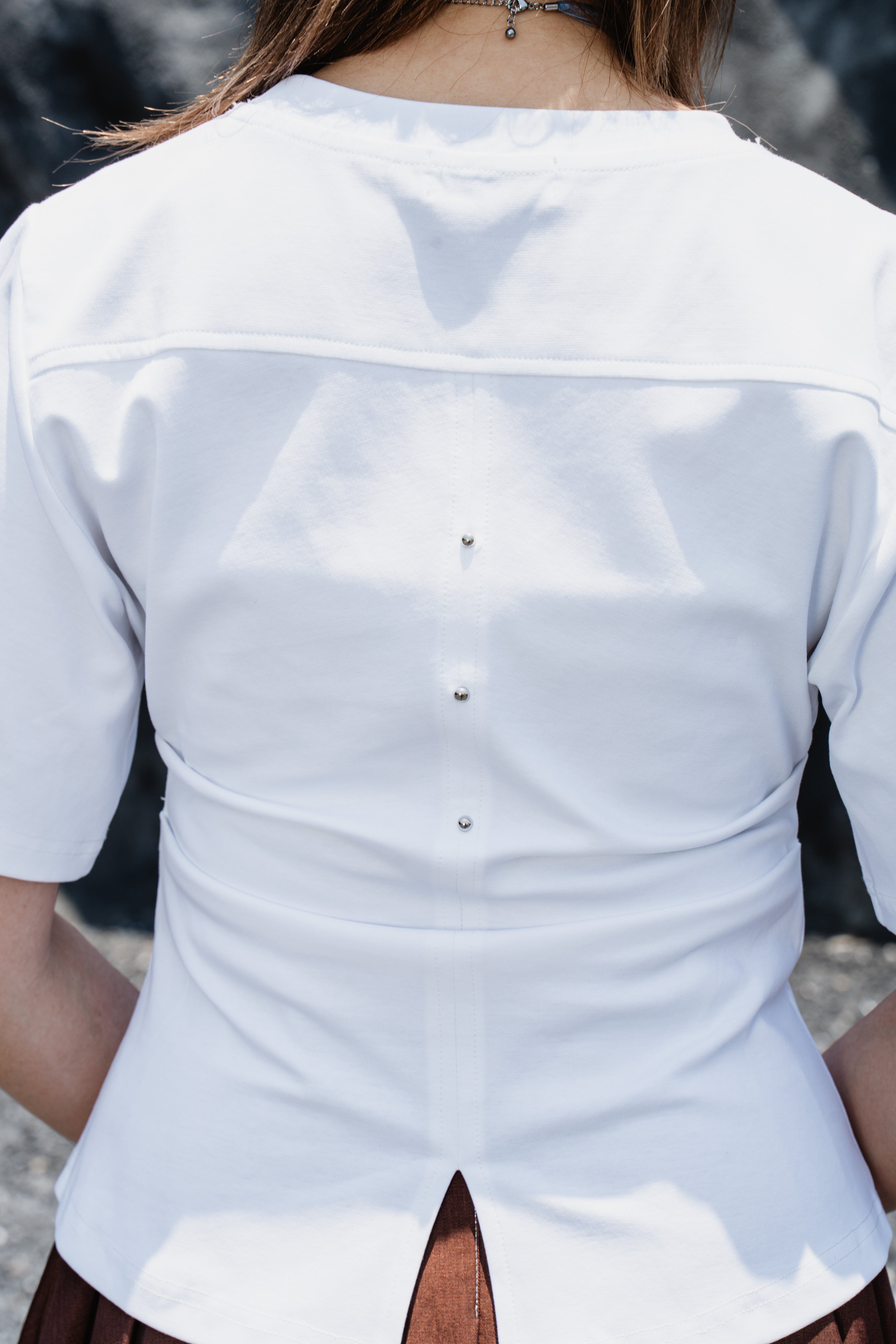 White Wrinkle cotton T-shirt