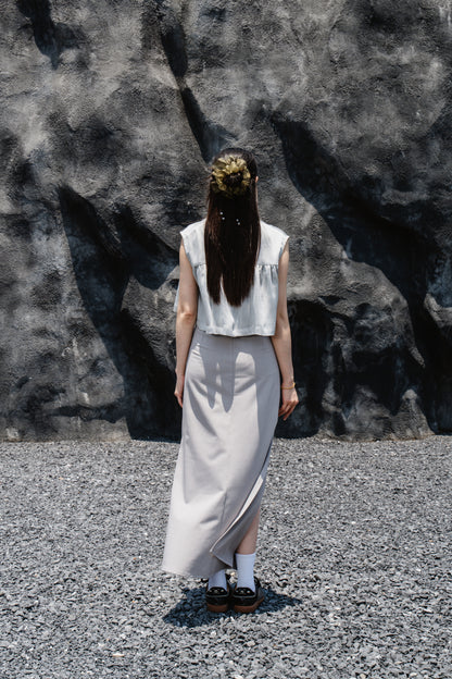 Grey Side-Slit Skirt