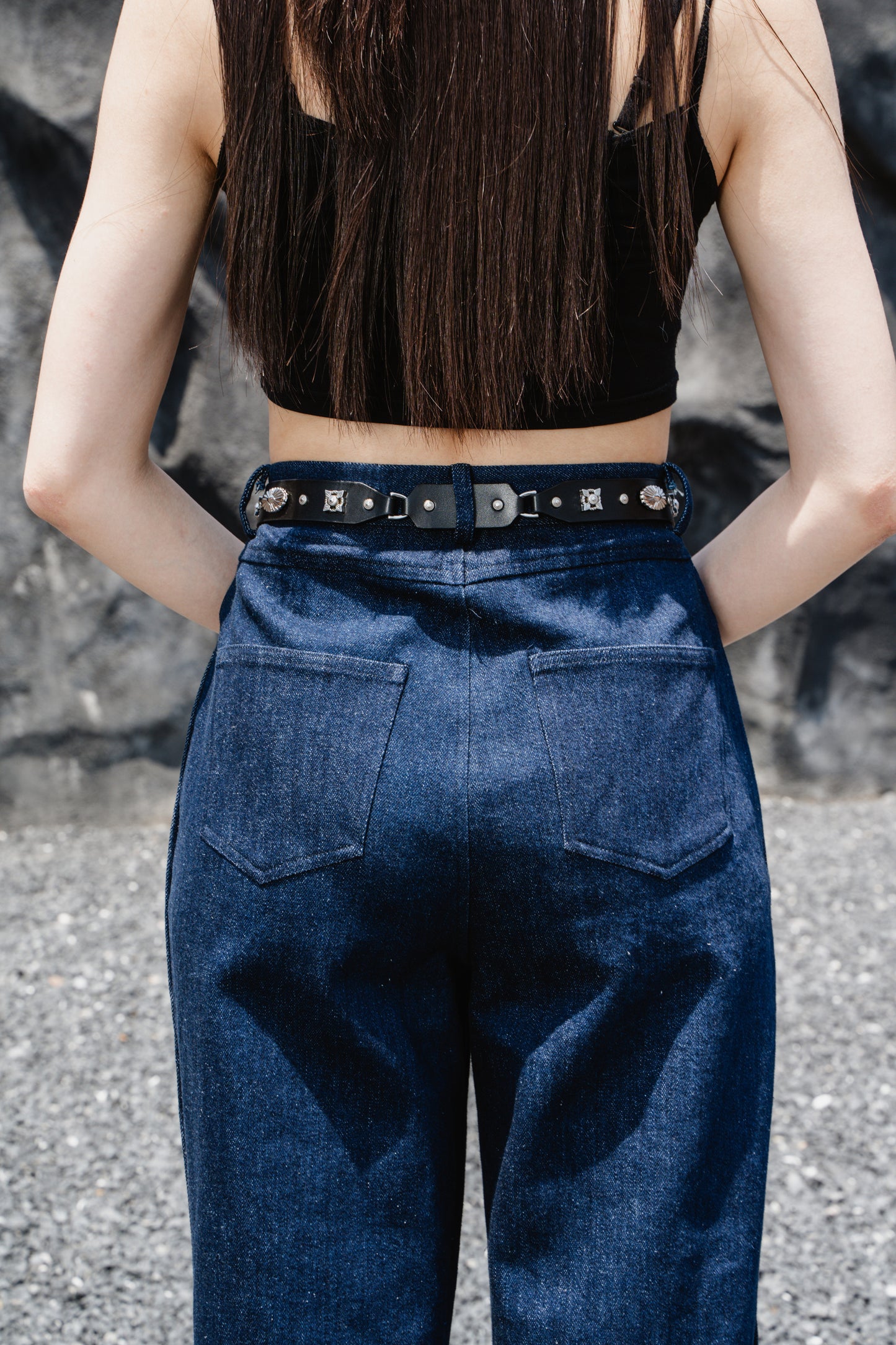 Silver leather belt 2