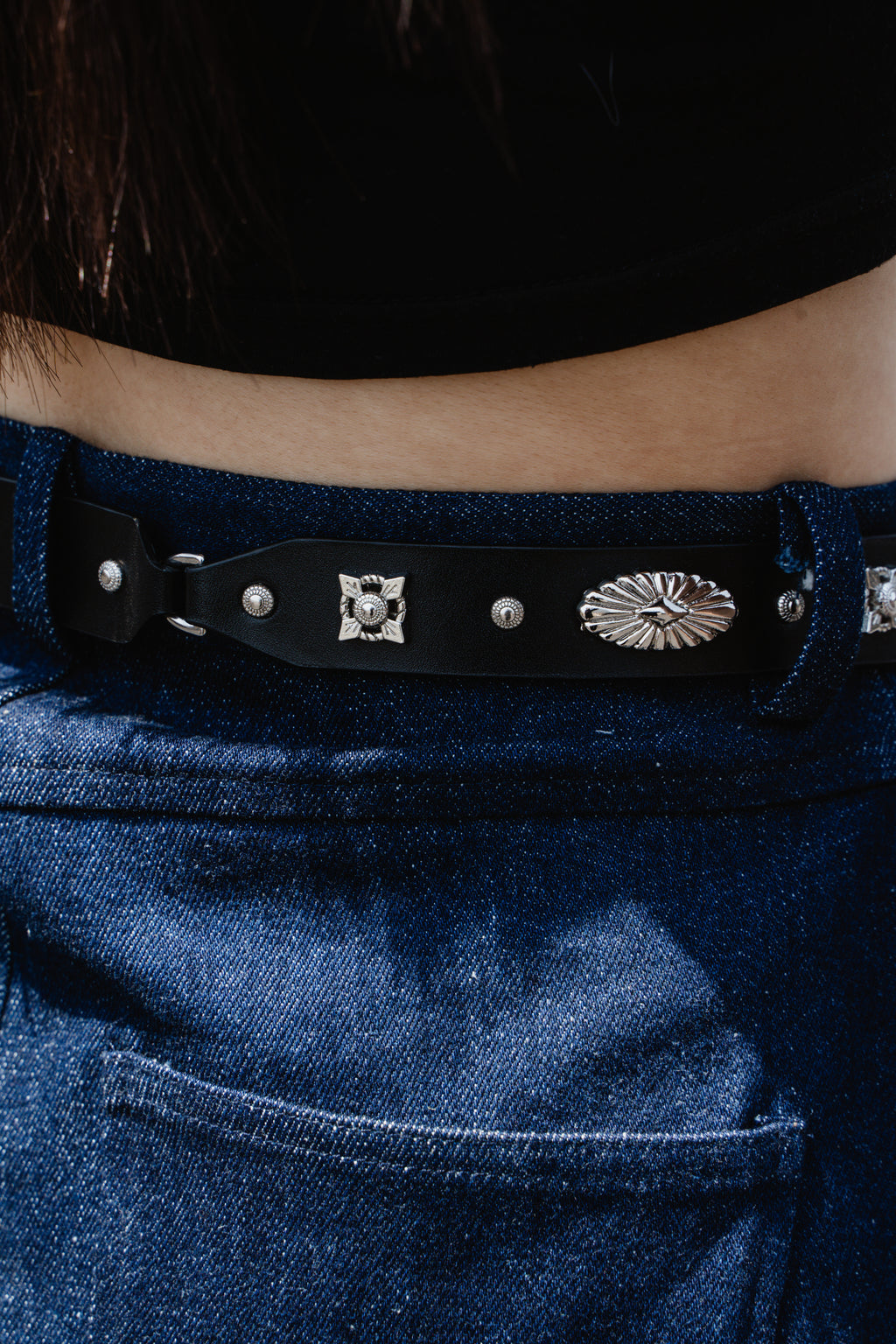 Silver leather belt 2
