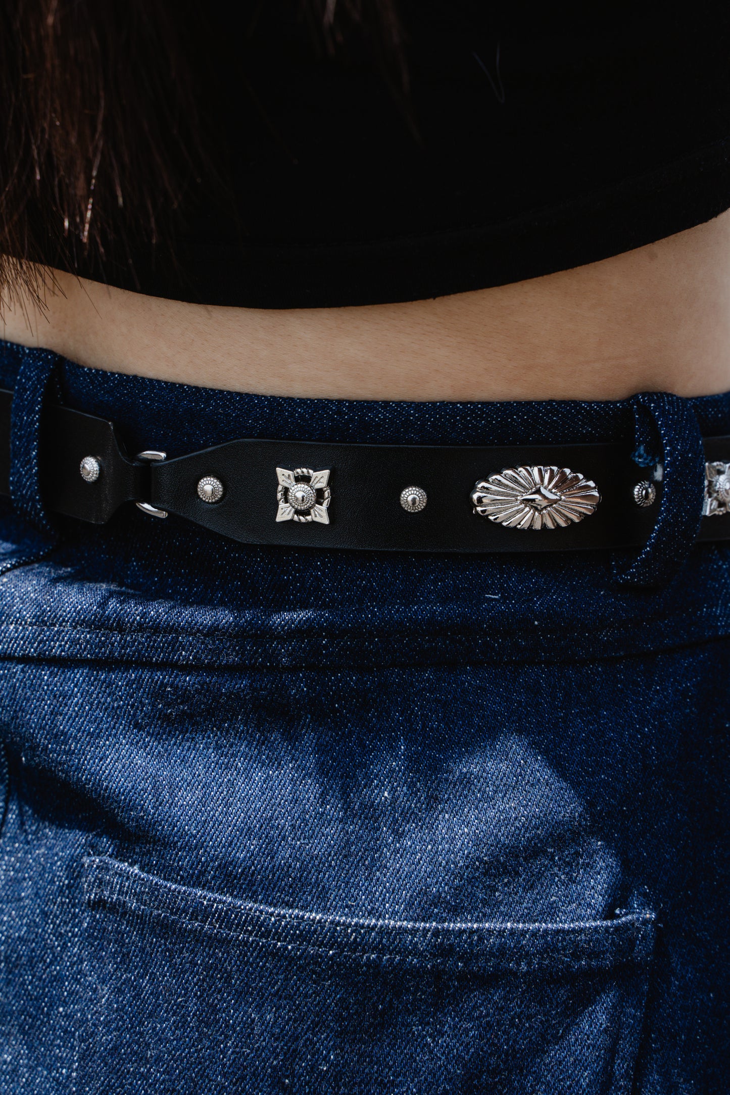 Silver leather belt 2