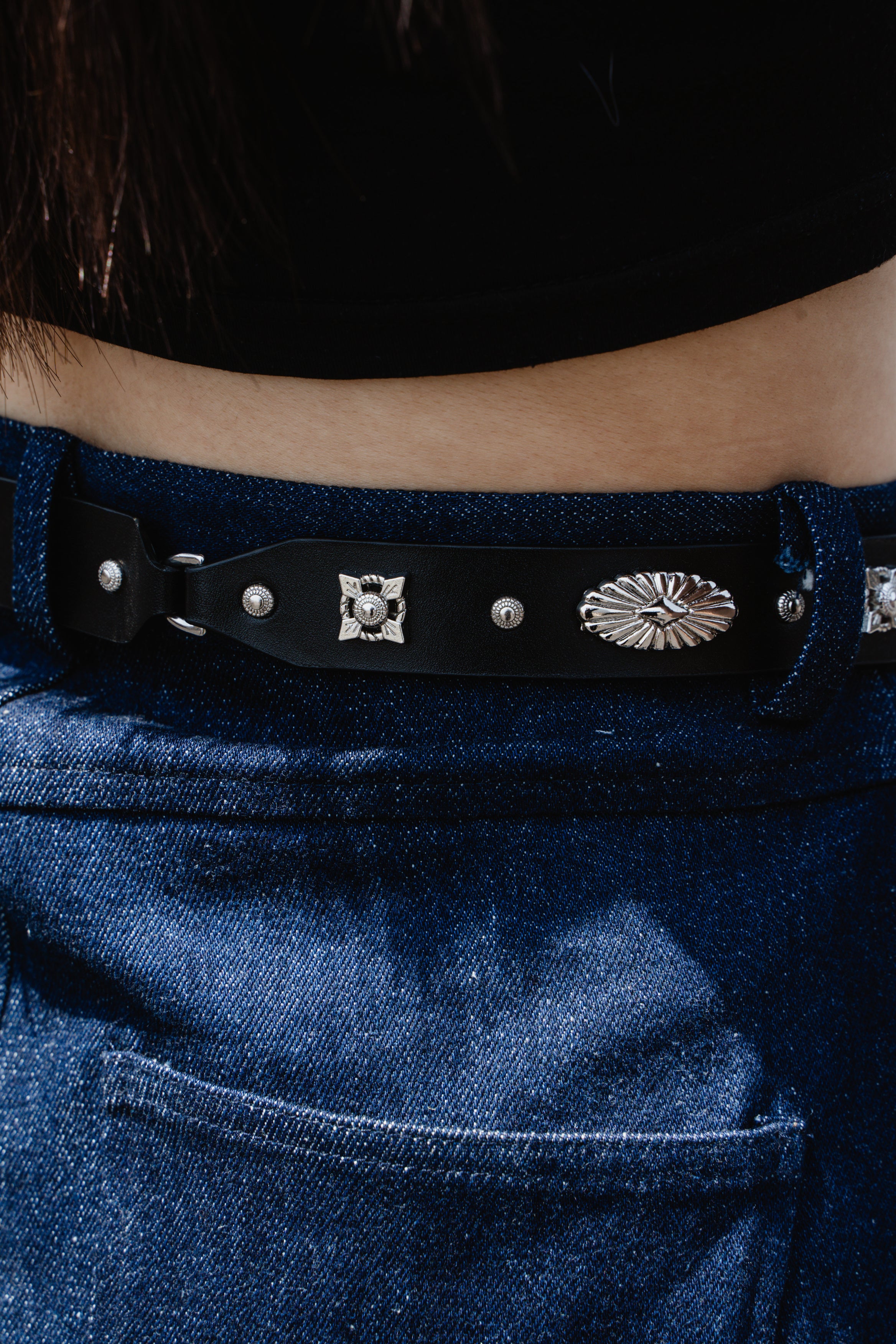 Silver leather belt 2