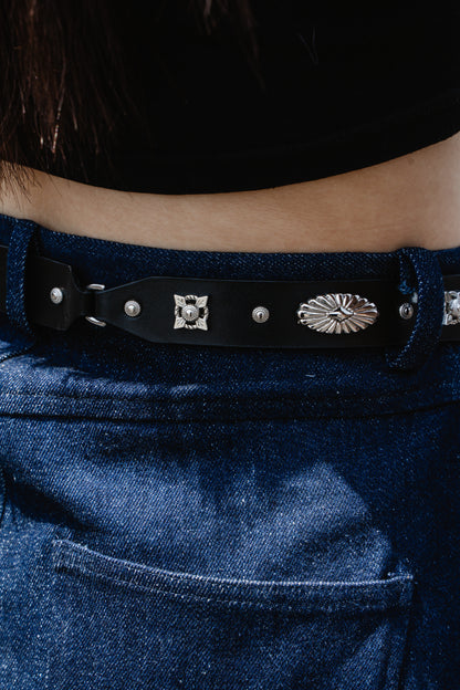 Silver leather belt 2