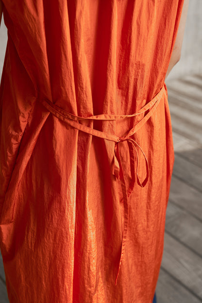 Orange drawstring dress