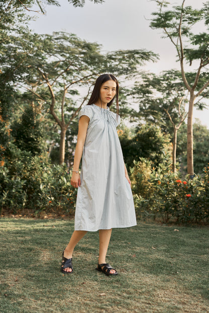 Blue drawstring dress