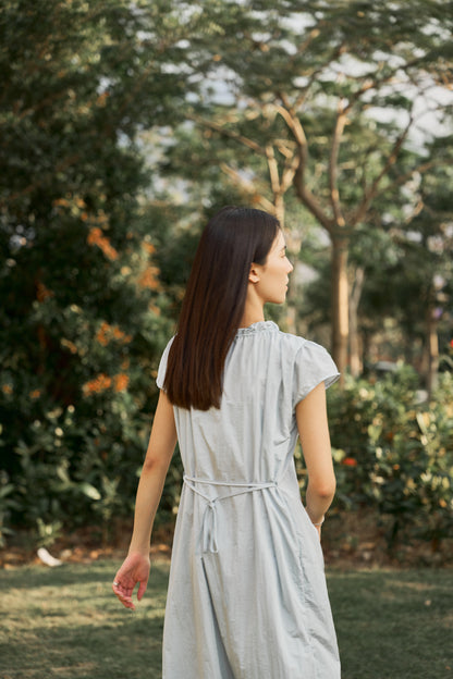 Blue drawstring dress
