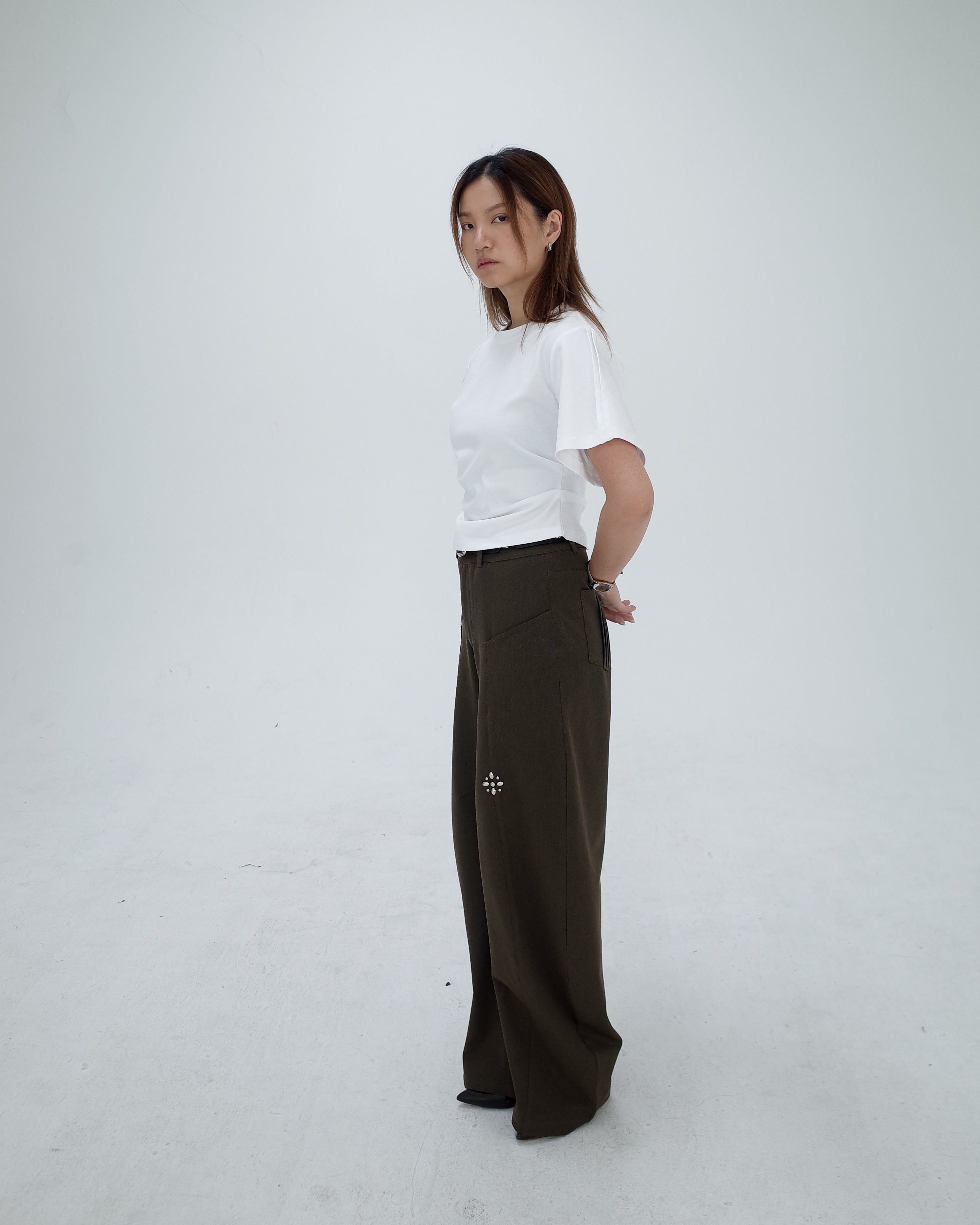High Waisted Curved Pants