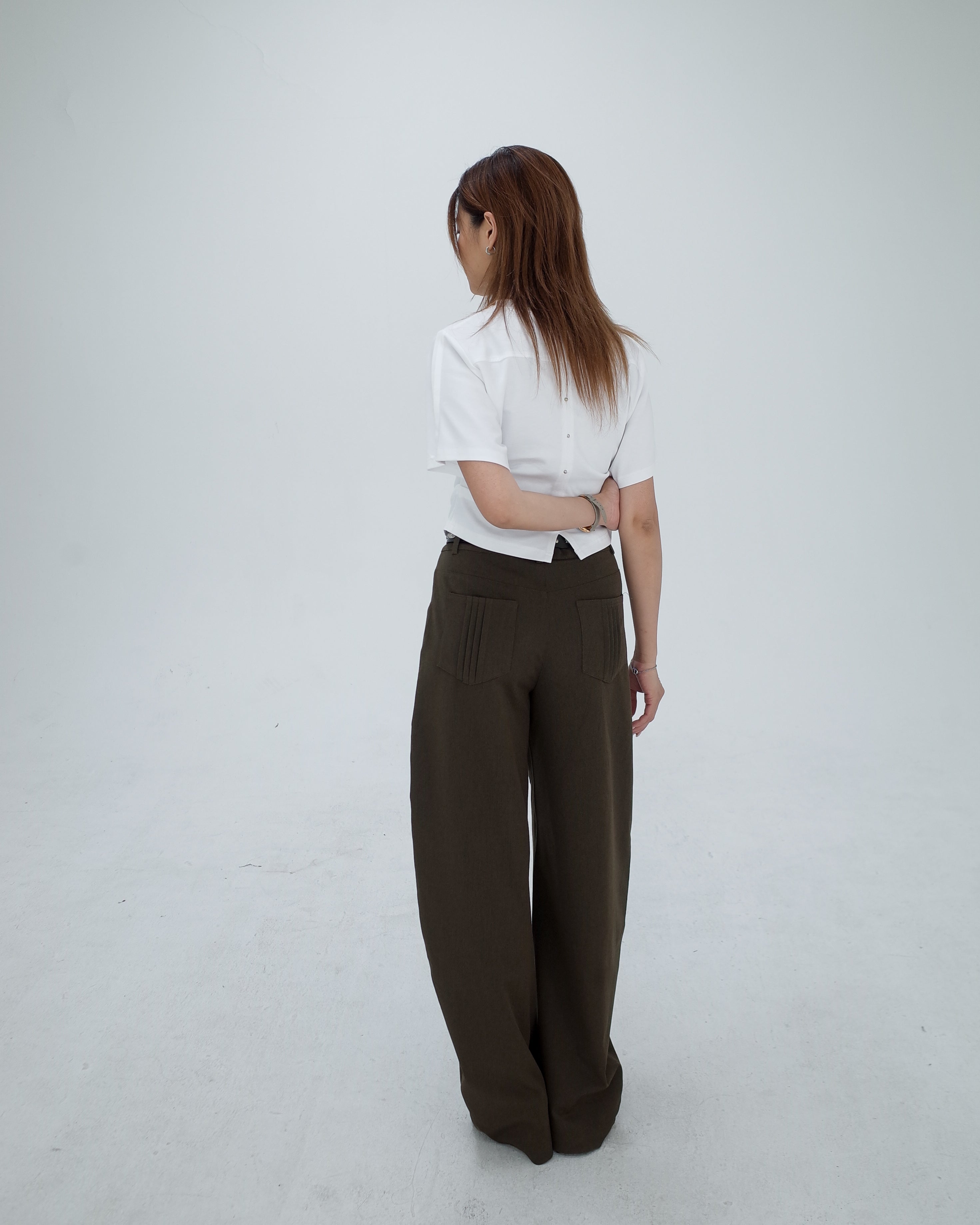 High Waisted Curved Pants