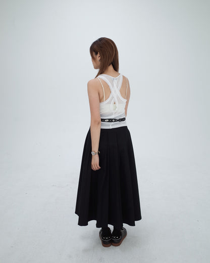 White Cross Back TanK Top