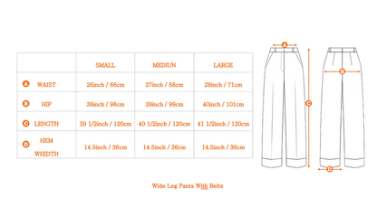 White wide leg pants with belts