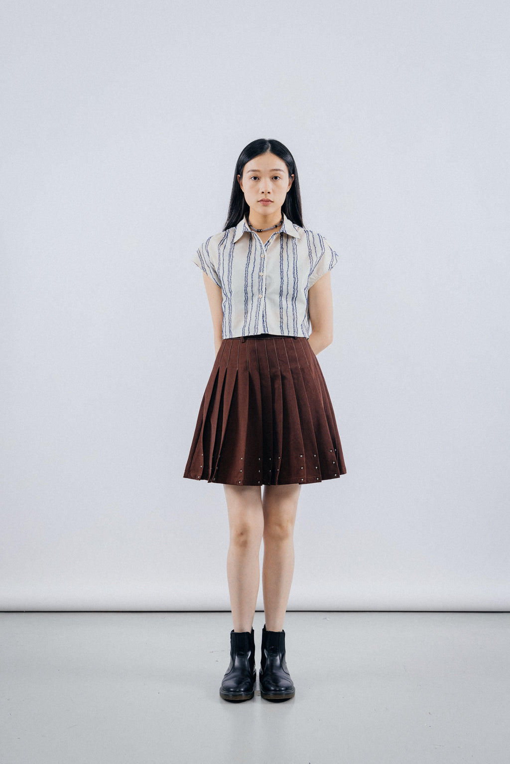 Pattern Cropped Shirt