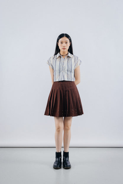 Pattern Cropped Shirt