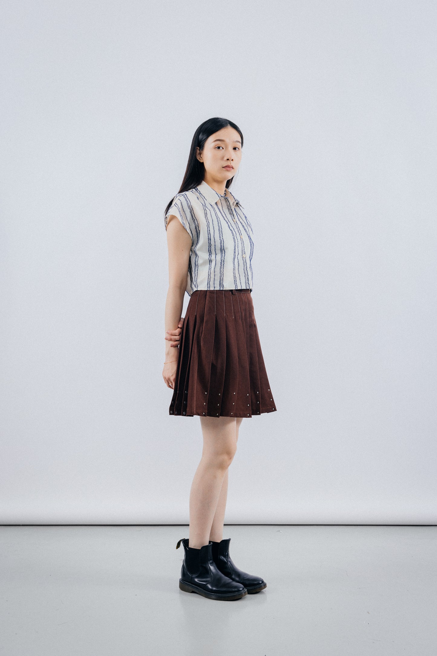 Pattern Cropped Shirt