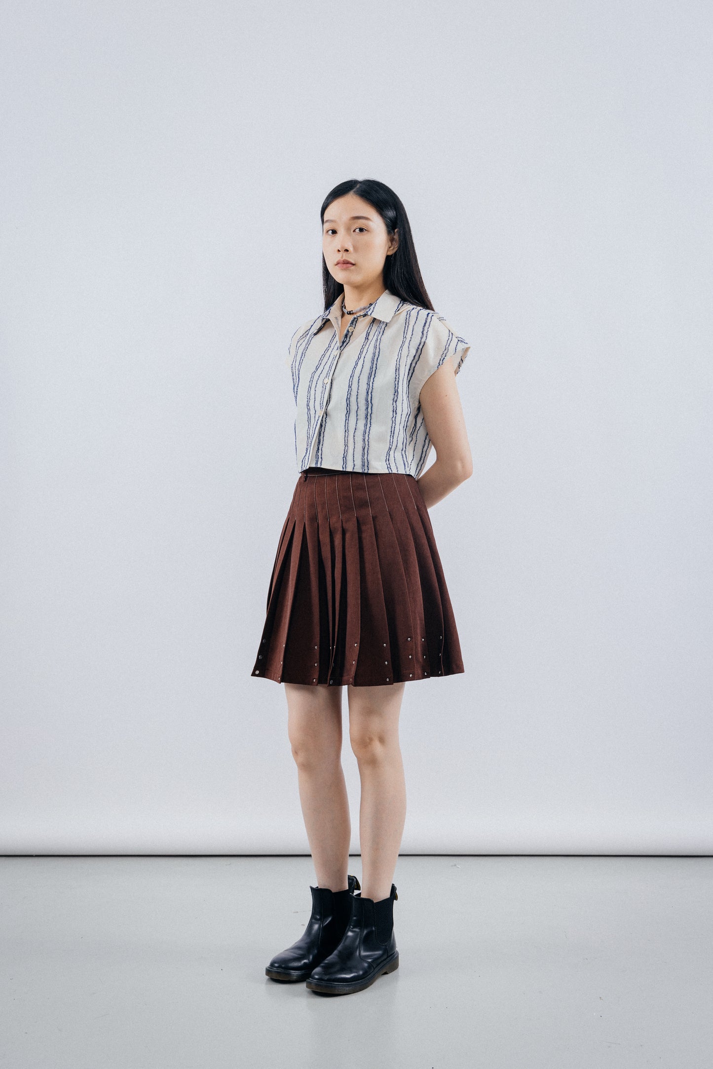 Pattern Cropped Shirt