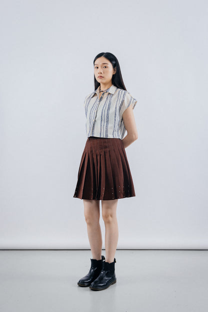 Pattern Cropped Shirt