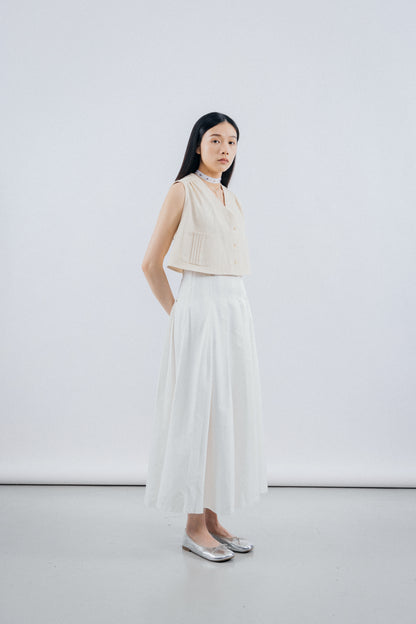 Cropped Short - Sleeved Denim Top