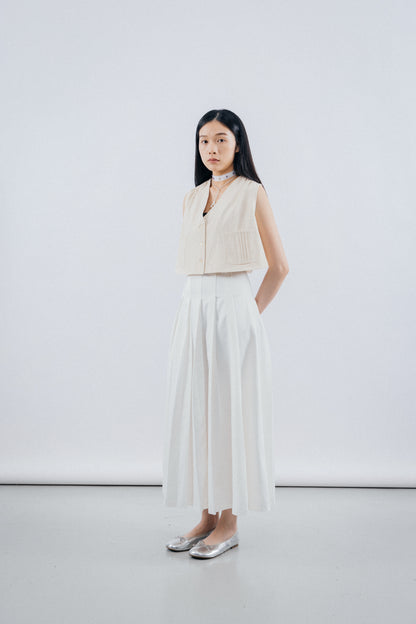 Cropped Short - Sleeved Denim Top
