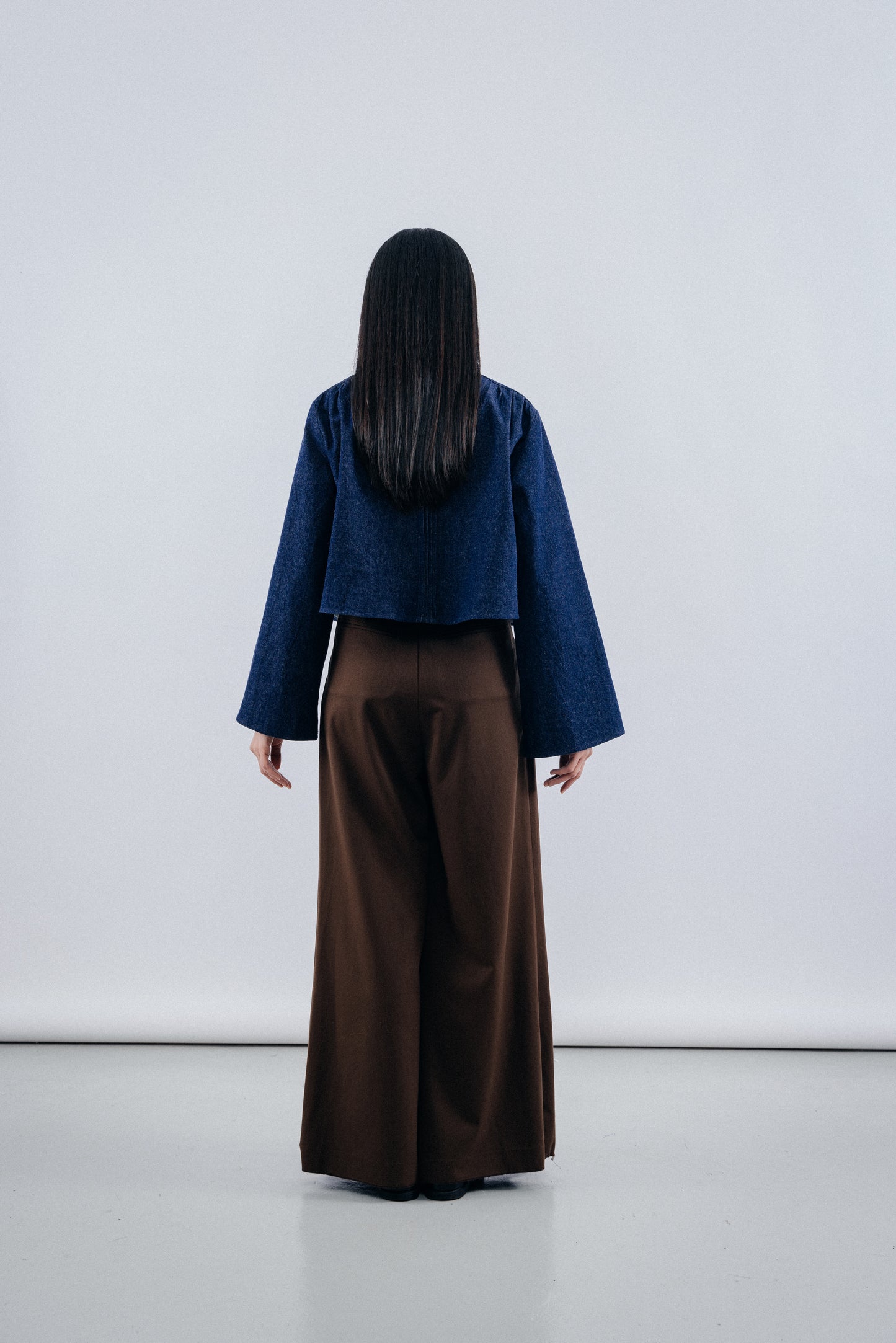 Pleated Denim Jacket