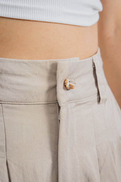 khaki Super flared leg trousers