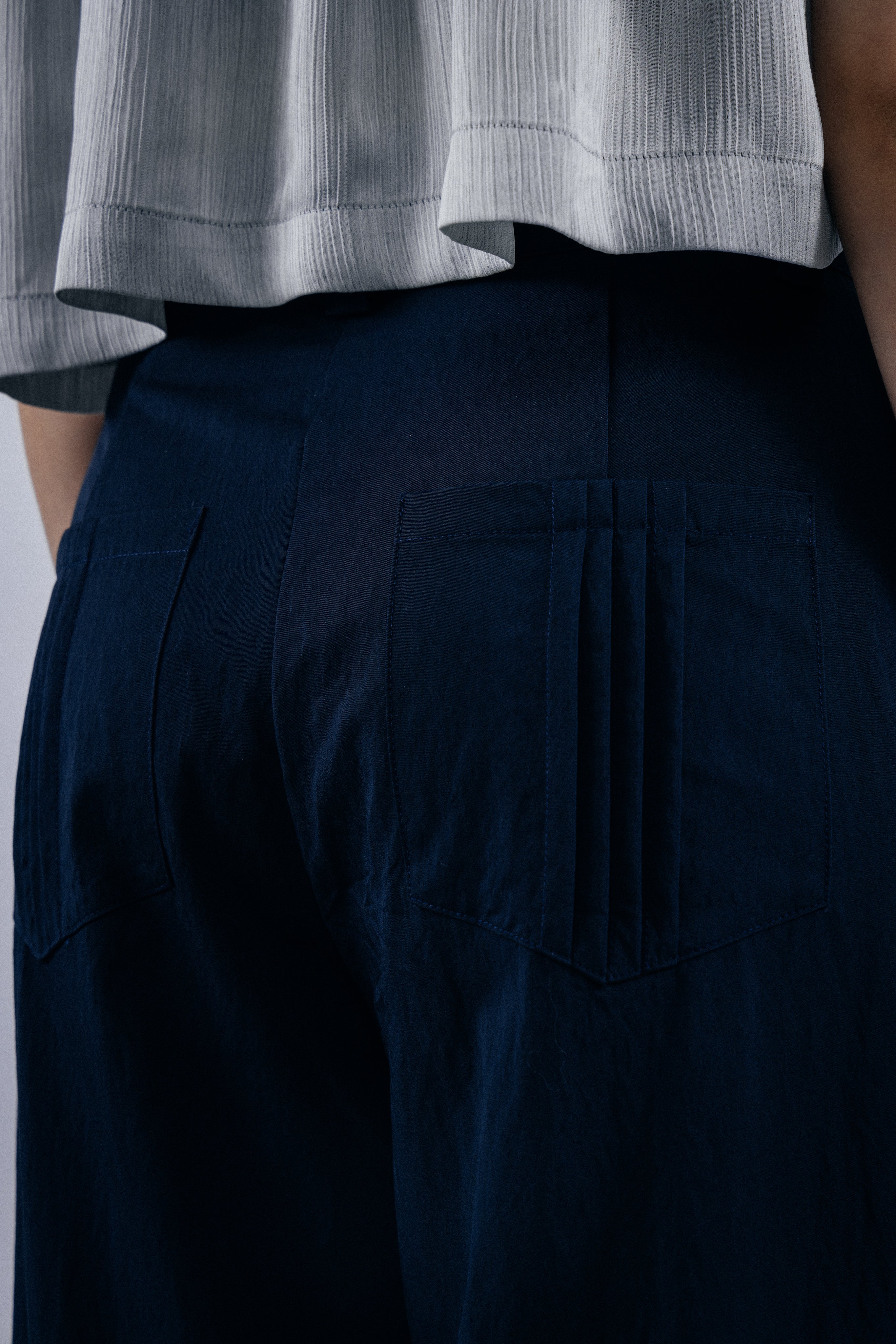 Dark Blue Super flared leg trousers