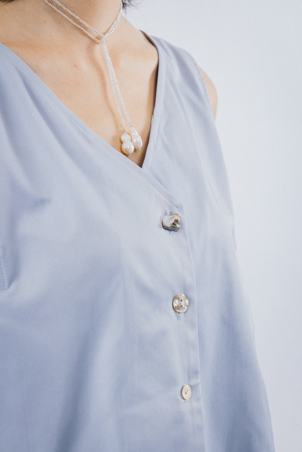 Blue Two ways V - lines Vest