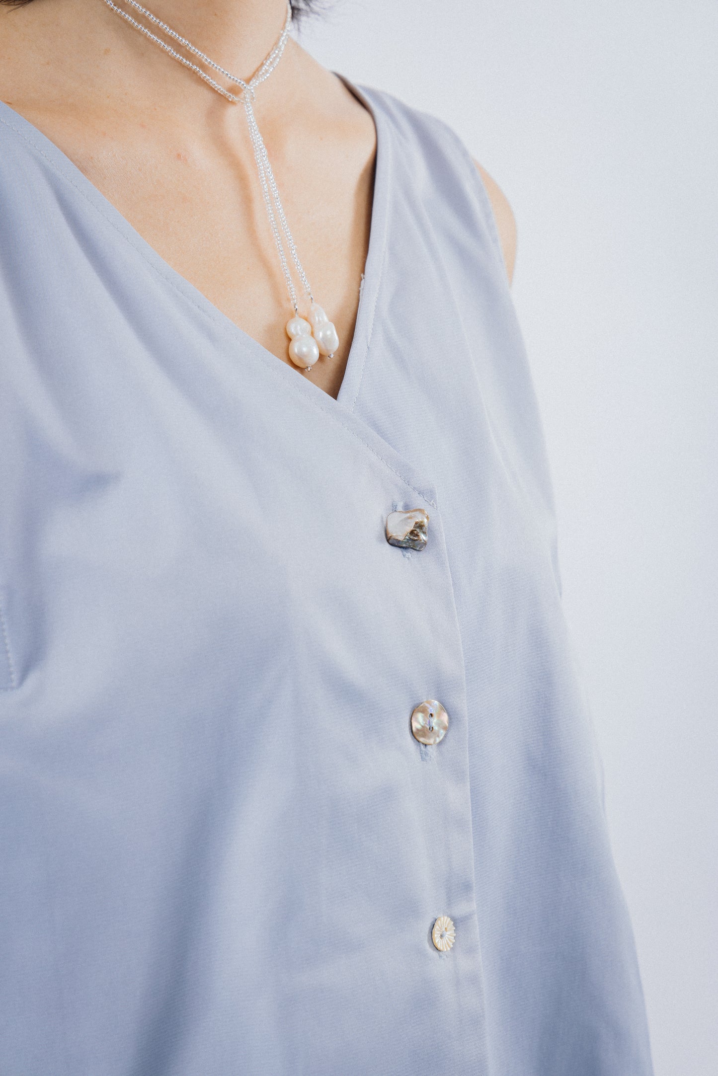 Blue Two ways V - lines Vest