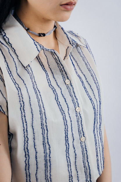 Pattern Cropped Shirt