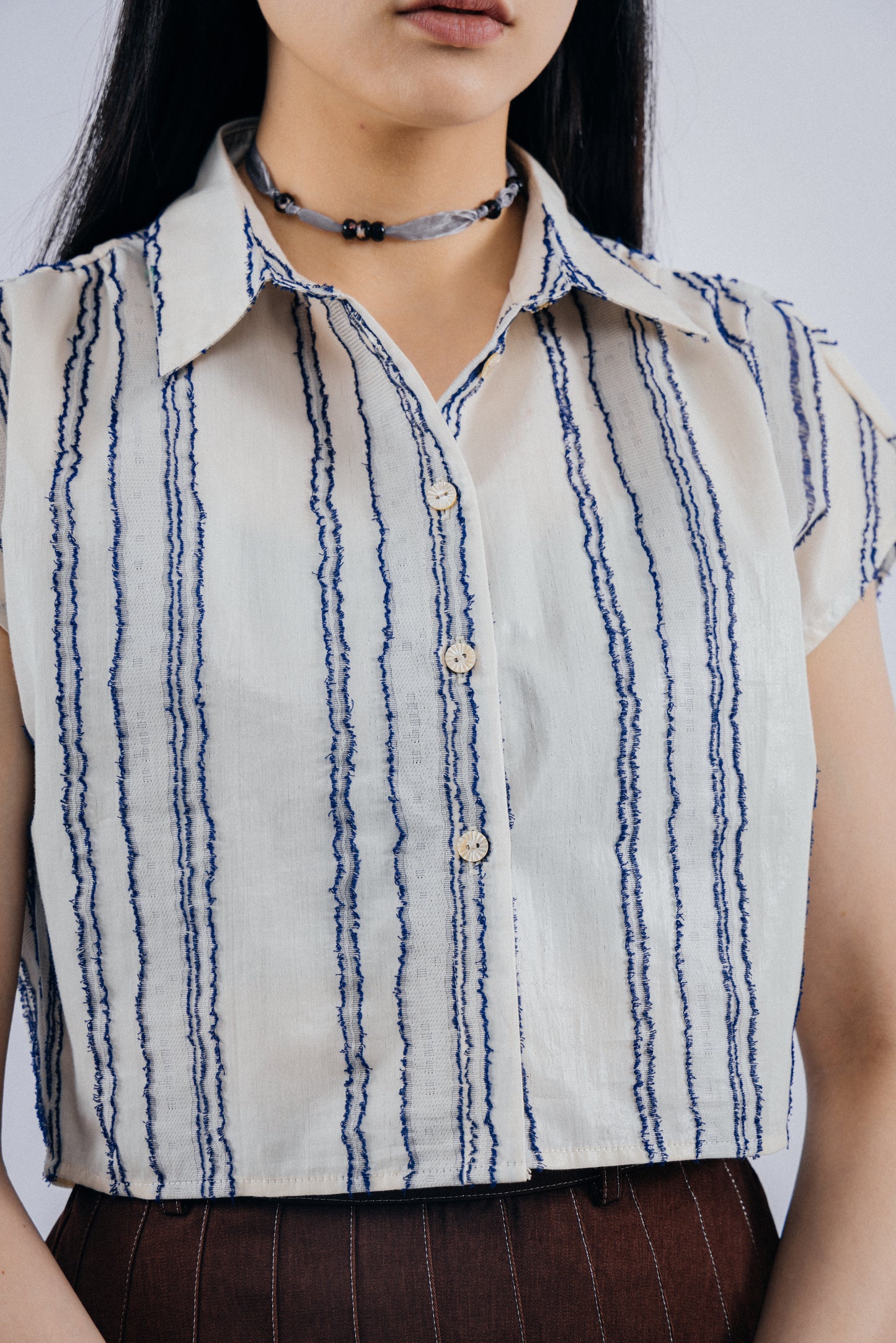 Pattern Cropped Shirt