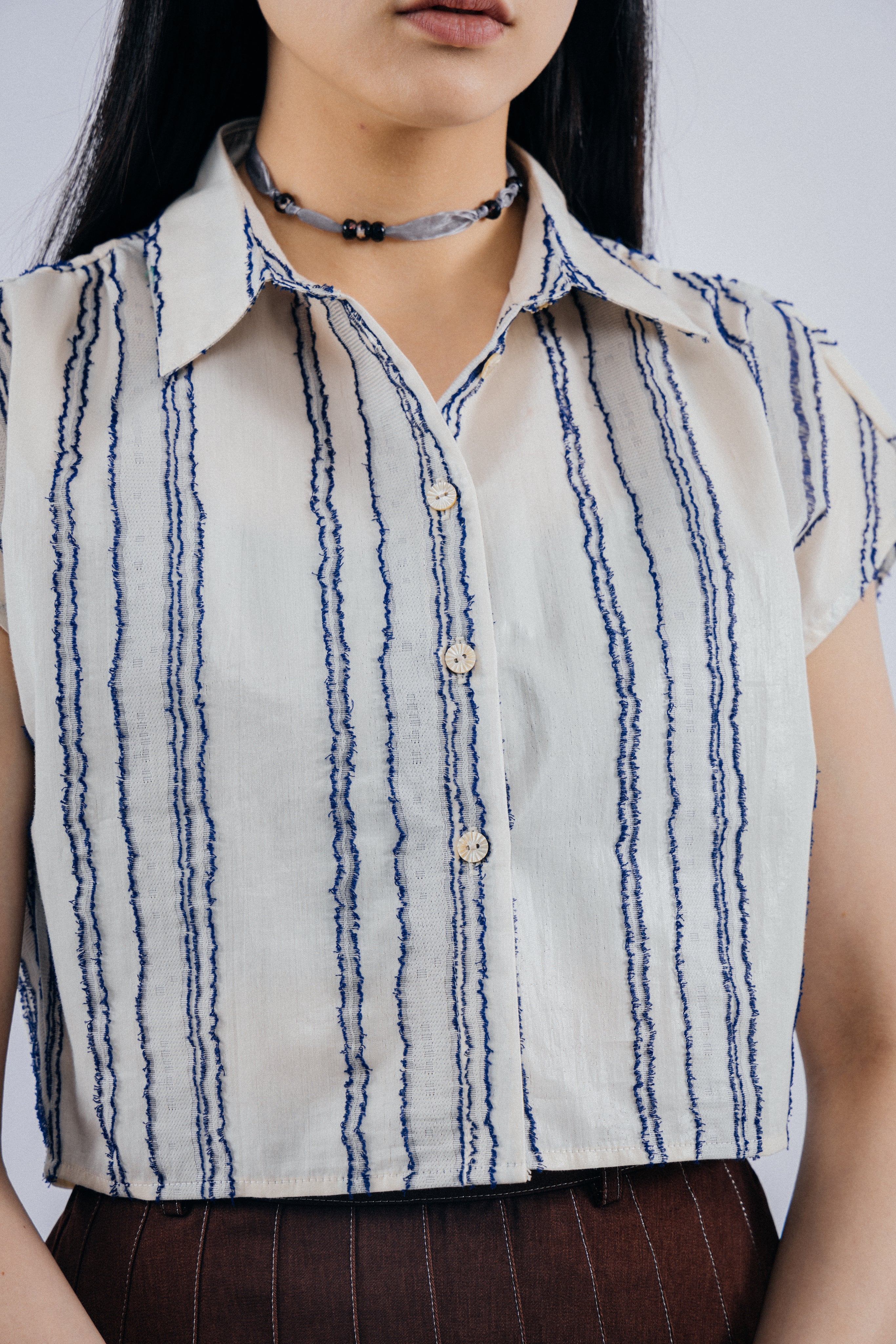 Pattern Cropped Shirt