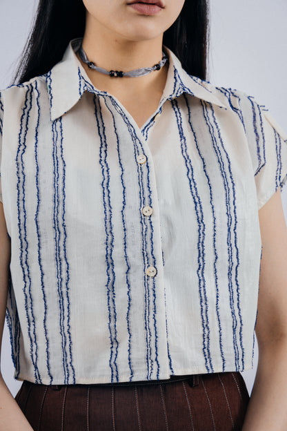 Pattern Cropped Shirt