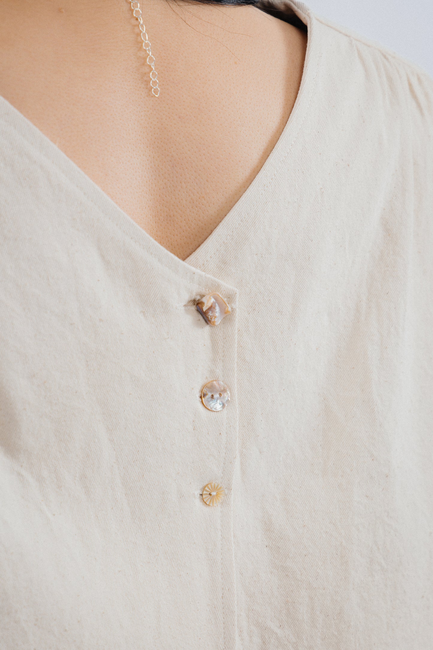 Cropped Short - Sleeved Denim Top