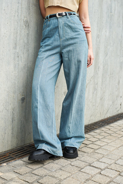 Washed Loose Flared Jeans