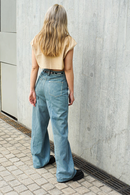 Washed Loose Flared Jeans