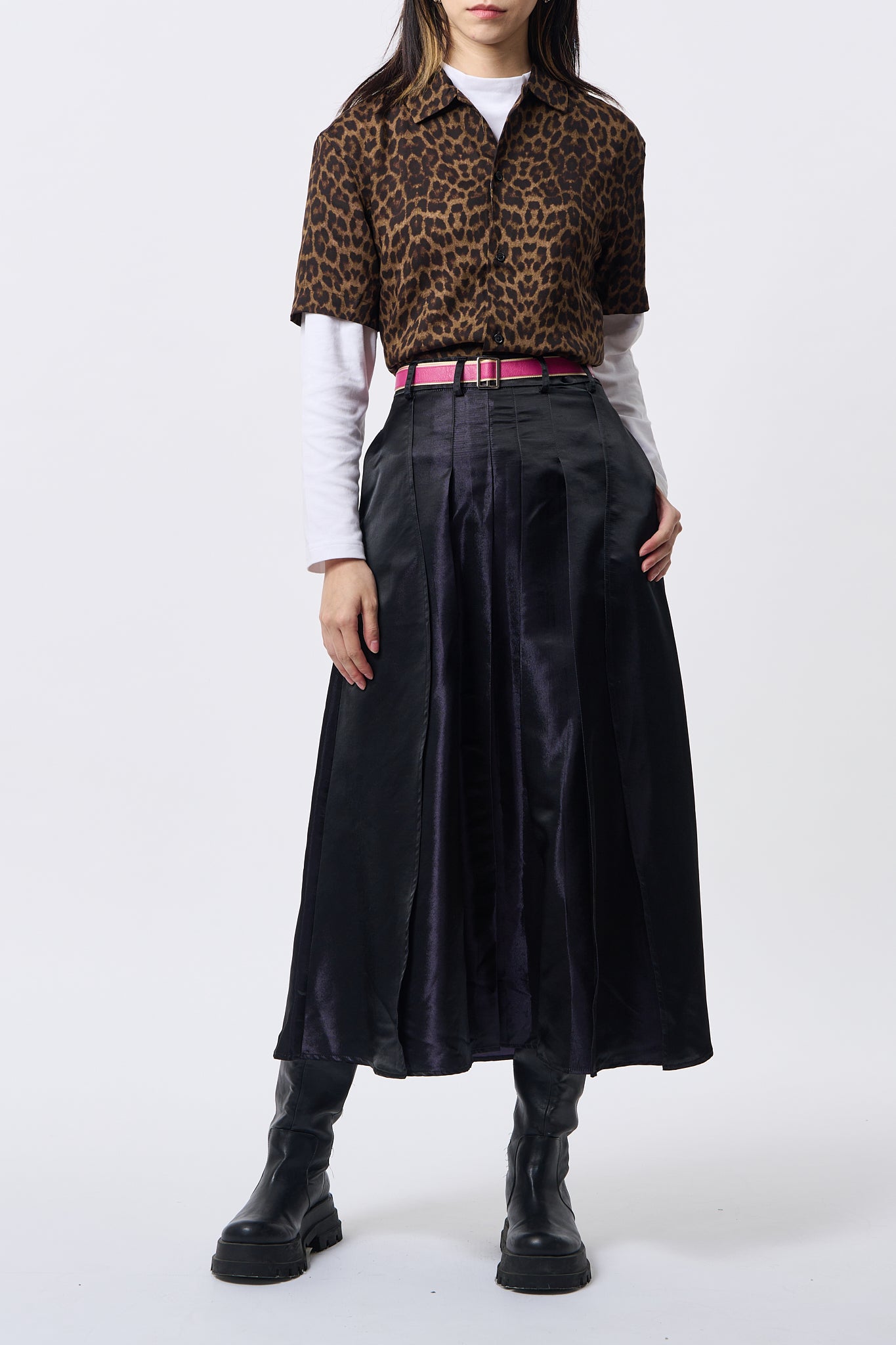 Purple Pleated Midi